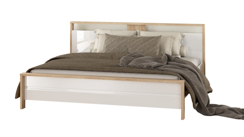 Futonbett 180 x 200 cm weiß hochglanz Jackson Hickory - NEXT