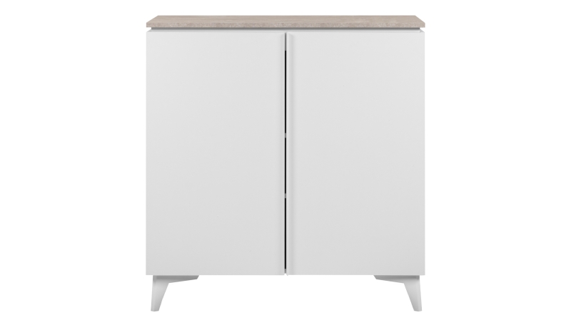 Kommode mit 2 Türen weiß - Sandstein 88 x 92 cm - BERTRIX