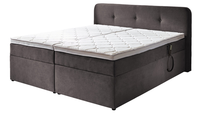 Boxbett 180 x 200 cm grau Bettkasten - elektrisch  - GABRIOLA