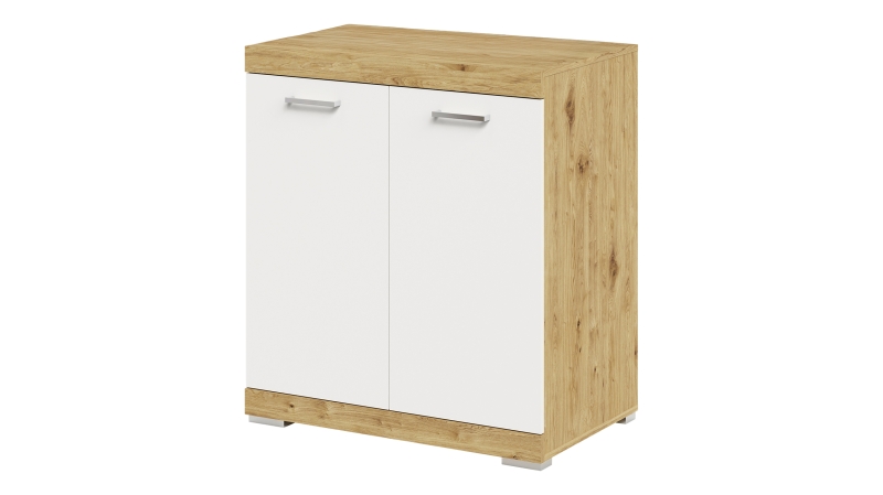 Kommode weiß Artisan Eiche 80 x 50 cm - 2-türig - BRISTOL