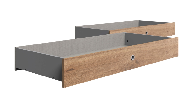 Bettkasten 141 cm - 2 Stück - Plankeneiche - VALENCIA