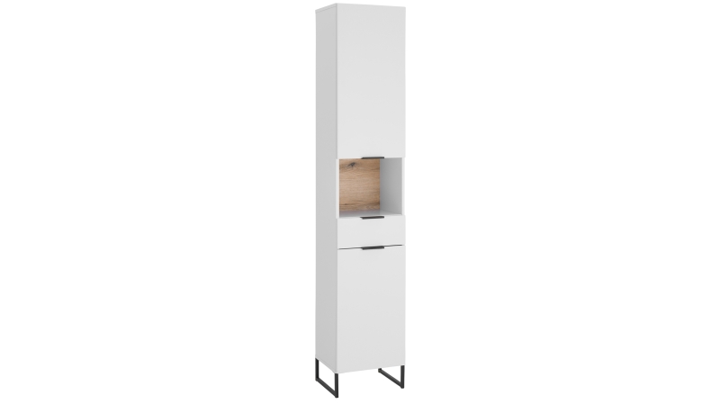 Bad Hochschrank weiß Eiche 2 Türen 195 cm - DALIA