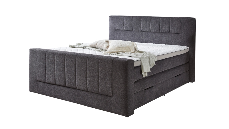 Boxspringbett 180 x 200 cm Bettkasten anthrazit Stoffbezug - KENOSHA