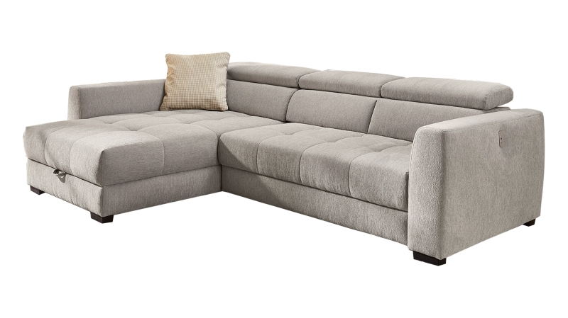Ecksofa mit Bettkasten grau 300 x 196 cm - FIORINA 