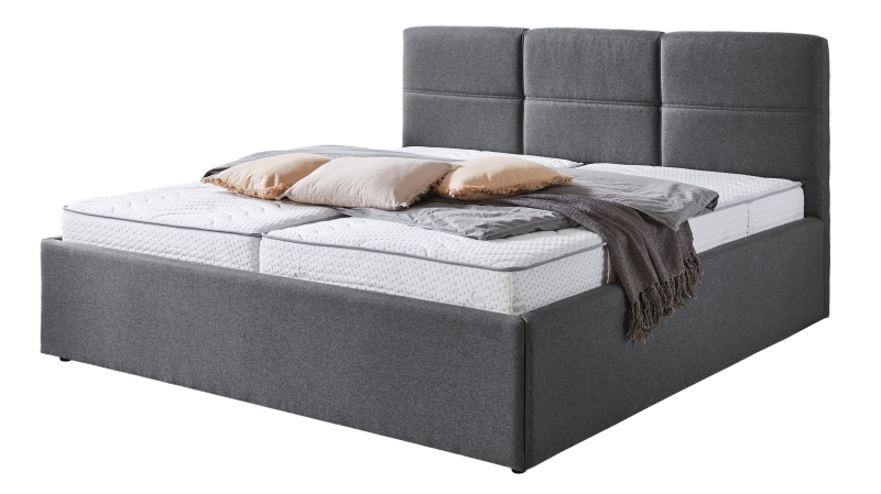 Polsterbett 180 x 200 cm Microfaser grau - DURANGO 