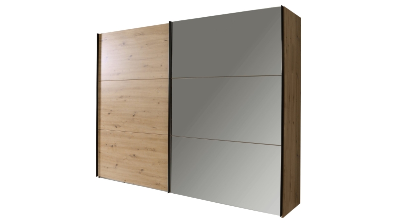 Schwebetürenschrank mit Spiegel - Artisan Eiche - 270 cm - TRONDHEIM