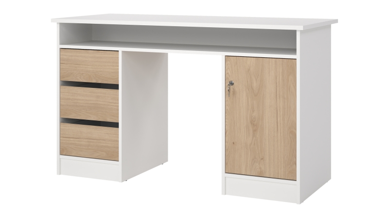 Computerschreibtisch weiß Eiche 126 x 55 cm - FUNCTION