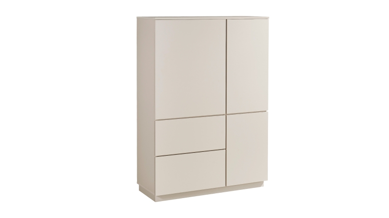 Highboard 3 Türen 2 Schubladen beige 103 cm - VINCE