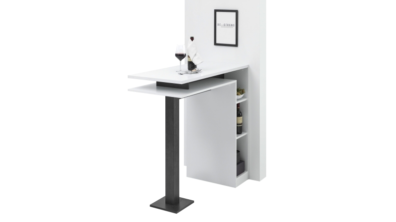 Bartisch weiß - Betonoptik 108 x 50 cm rechteckig - BAY