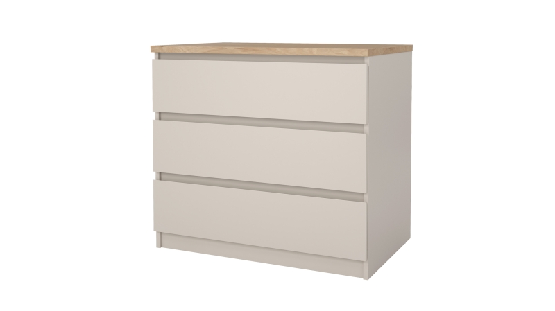Kommode mit 3 Schubladen beige - Jackson Hickory 77 cm - NAIA
