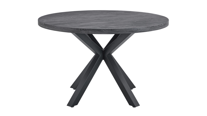 Esstisch rund 120 cm Akazie grau - schwarz - DAMIRA