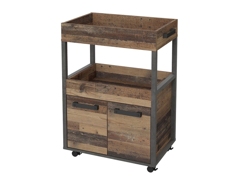 Bartisch Barwagen Old Wood - grau 60 cm - HOME BAR
