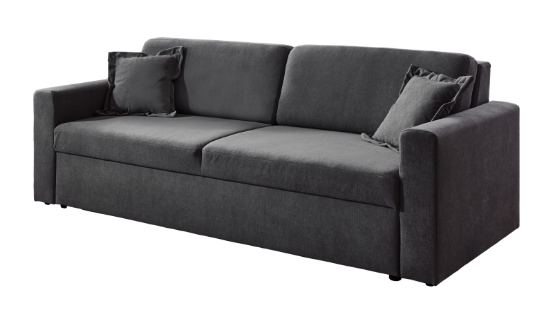 Schlafsofa grau ausziehbar 2-Sitzer 235 cm - BOXER