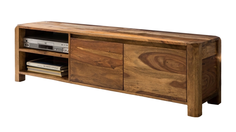 TV-Lowboard Sheesham massiv gebeizt 140 cm - KNUT 