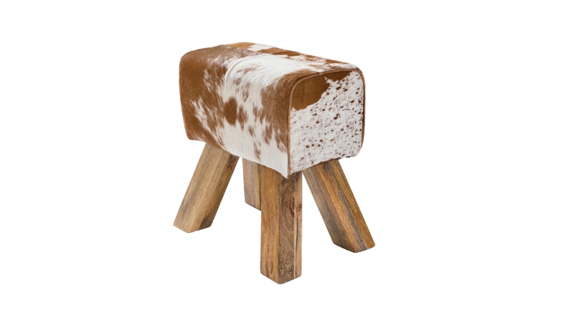 Sitz- & Fußhocker Echtleder Mango massiv lackiert - VENROS