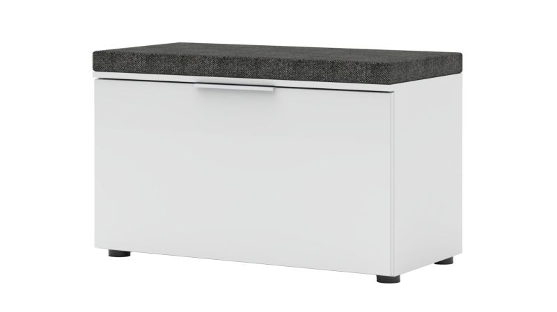 Garderobenbank weiß Glasfront 80 cm - SANTORIN