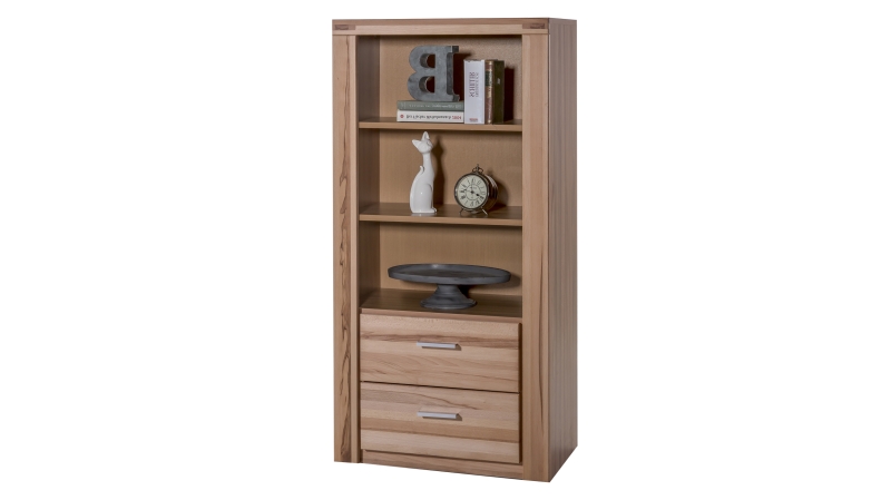 Bücherregal Kernbuche teilmassiv geölt - Schubladen - FREYJA