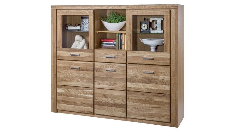 Highboard Wildeiche teilmassiv geölt 159 cm - FREYJA