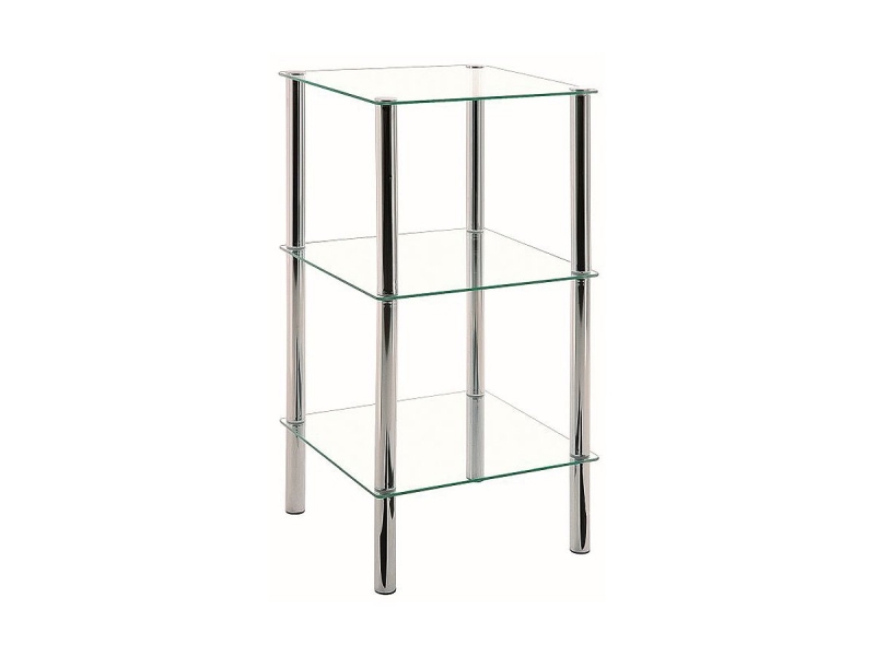 Beistelltisch chrom - Glas - quadratisch - 39 x 77 cm - EMDEN