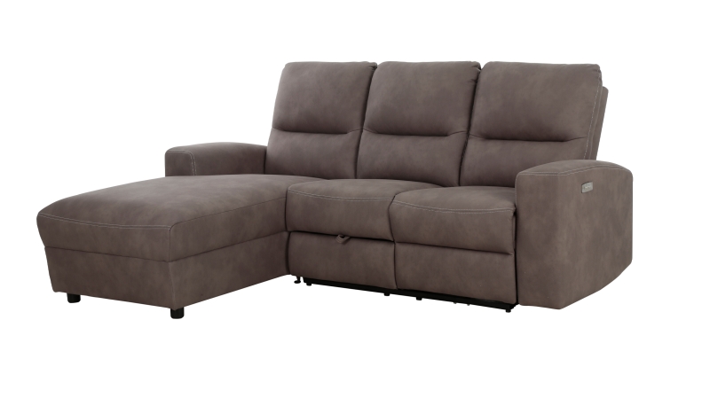Ecksofa braun 216 x 156 cm mit Relaxfunktion Federkern - PALINA
