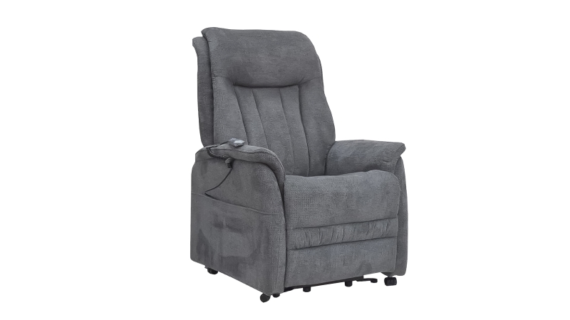 Fernsehsessel Webstoff grau - 2 Motoren - Aufstehhilfe - SIENA