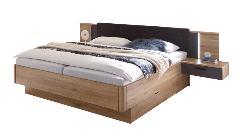 Bettanlage 180 x 200 cm Eiche - graphit - ASCHAU