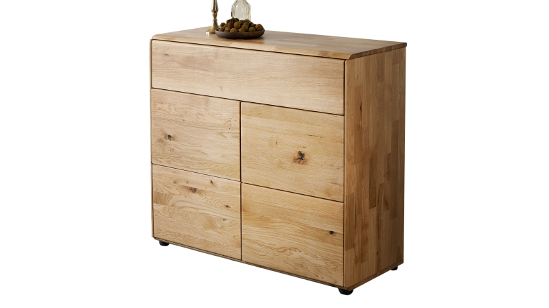 Kommode mit Schublade Wildeiche massiv geölt 100 cm - SKOV