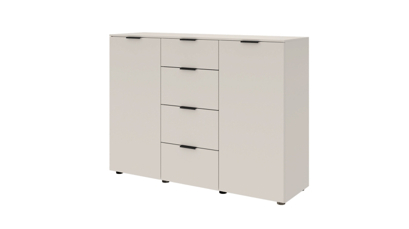Kommode mit 4 Schubladen beige 135 x 40 cm - LINZ