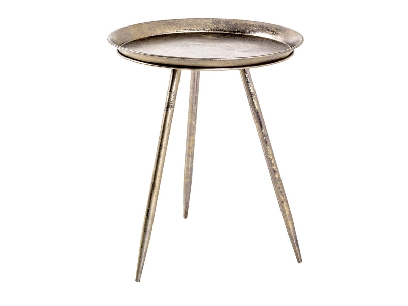 Beistelltisch bronze Metall - rund - 54 x 44 cm - HANS