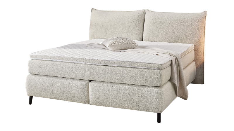 Boxspringbett 180 x 200 cm beige Stoffbezug - HACIENDA