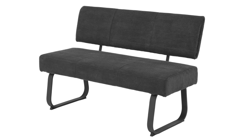Sitzbank 140 cm Cordbezug anthrazit - OLESSA