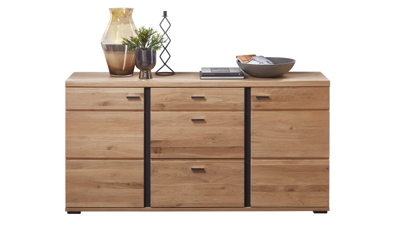 Sideboard mit 3 Schubladen Altesche teilmassiv gebürstet 170 cm - SONOS