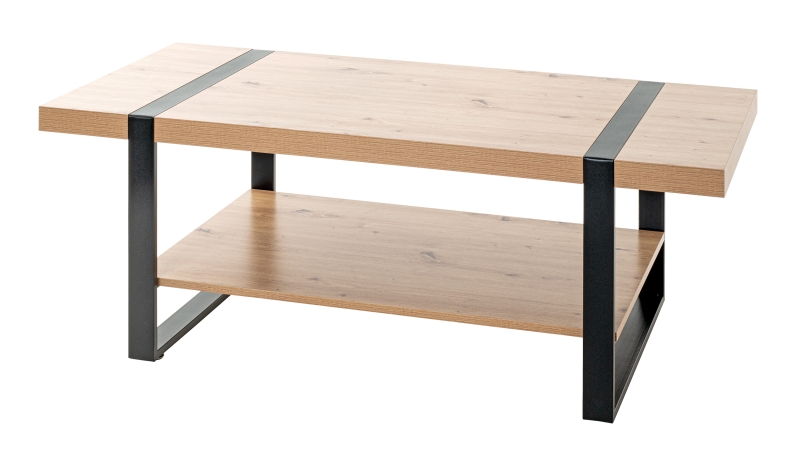 Couchtisch Eiche Optik 120 x 60 cm Kufengestell - Saragossa