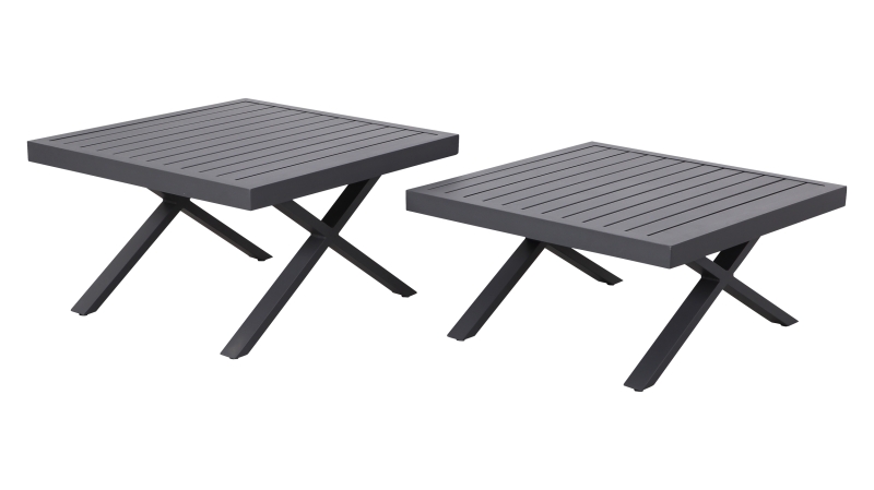 Gartentisch-Set quadratisch anthrazit 72 x 72 - 2er-Set - LUNA