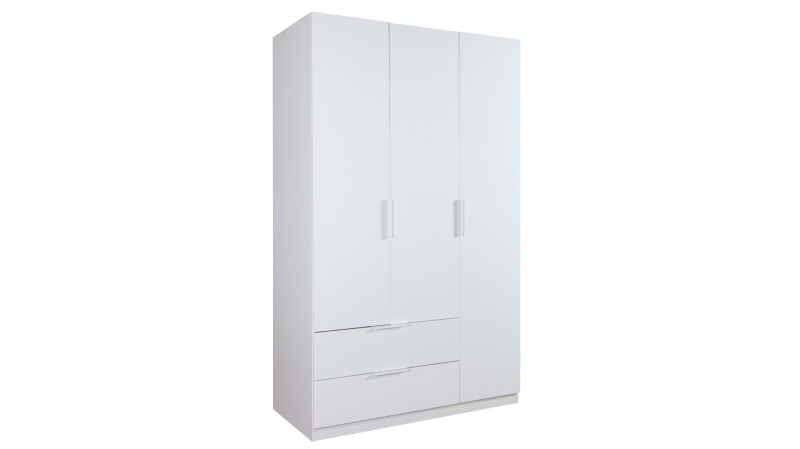 Kleiderschrank weiß hochglanz - Schubladen - 119 cm - ESPRESSO