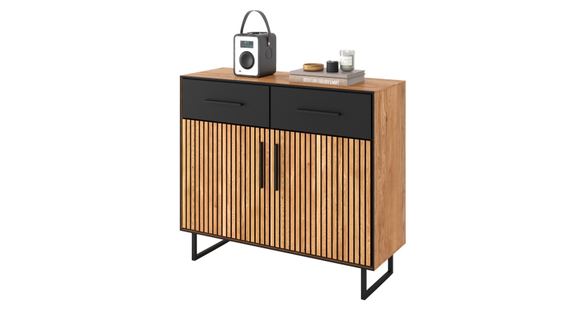 Kommode mit 2 Schubladen Eiche geölt 108 x 40 cm - BELLA