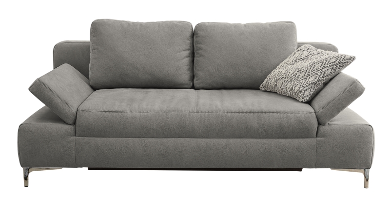 Schlafsofa grau Bettkasten ausziehbar Federkern 200 cm - JANO