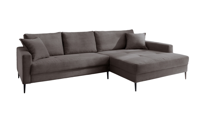 Ecksofa Cord grau 276 x 173 cm - OT rechts - SUMMER