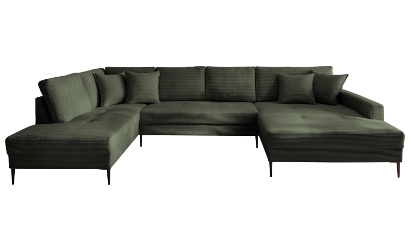 Wohnlandschaft Cord dunkelgrün - 360 cm - SUMMER 