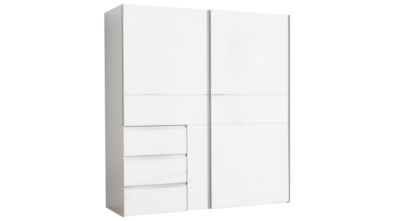 Schwebetürenschrank weiß Kleiderschrank 170 cm - WINN