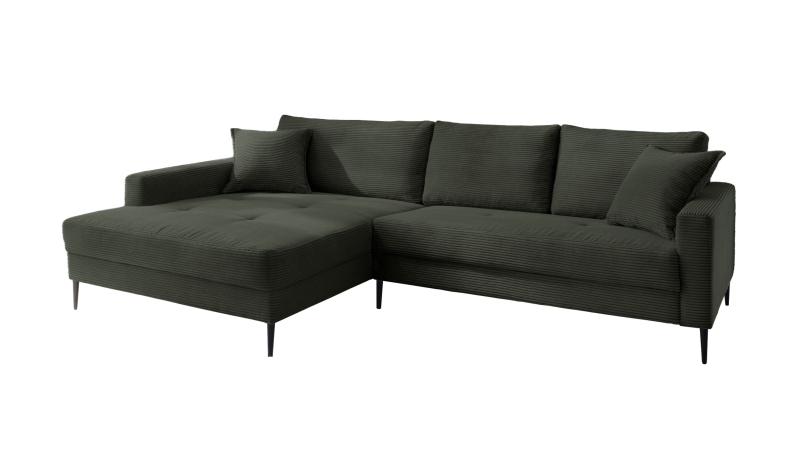 Ecksofa Cord grün 276 x 173 cm - OT links - SUMMER