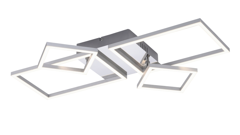 Deckenleuchte stahlfarben 65 x 8 cm 4 LED Paneele drehbar - IVEN