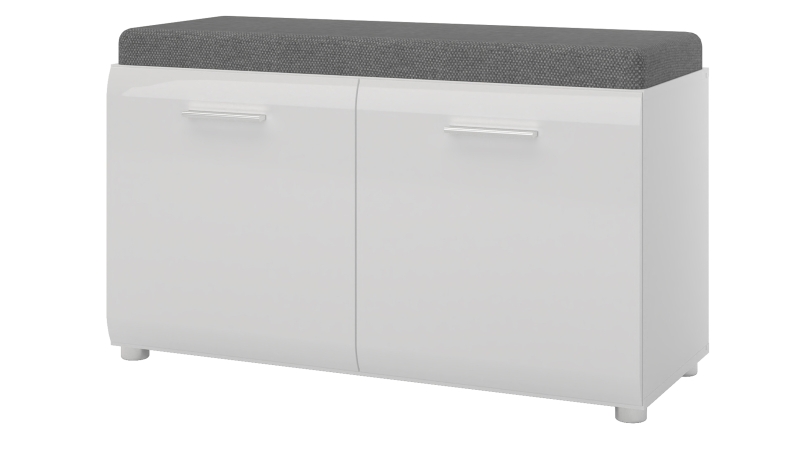 Garderobenbank weiß hochglanz - 96 cm - MERANO 