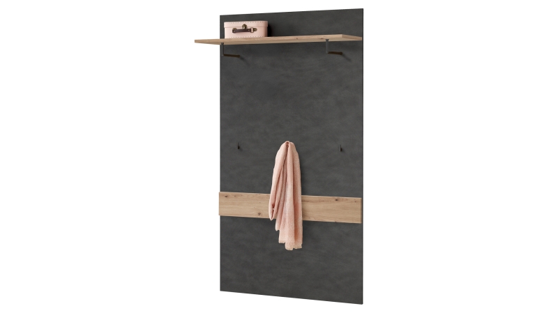 Wandgarderobe Paneel anthrazit Artisan Eiche 80 cm - BRISTOL