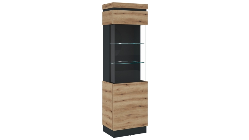 Vitrine mit Glastür Coast Evoke Eiche - grau Breite 60 cm - CORTE