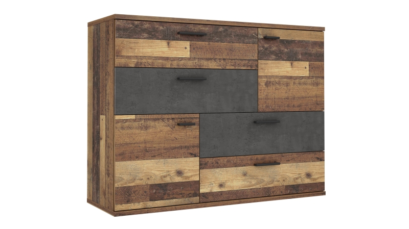 Kommode Old Wood - grau 125 cm - SKIVE