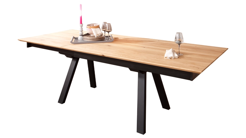 Esstisch Massivholztisch 180 cm ausziehbar Wildeiche - HEDDA 