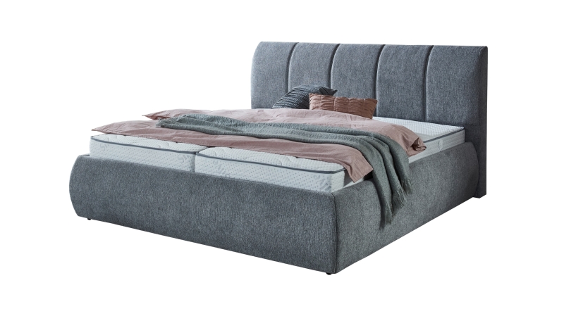 Polsterbett 180 x 200 cm Stoffbezug grau - VAIL