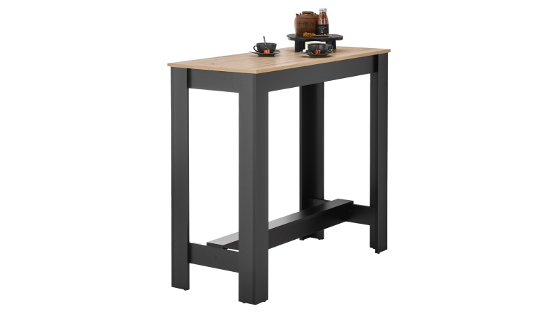 Bartisch Eiche - schwarz 115 x 50 cm rechteckig - MATISTA