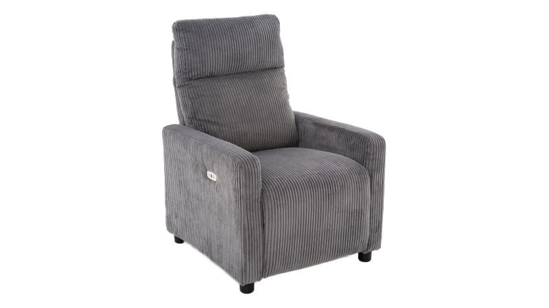 Fernsehsessel Cord grau mit Relaxfunktion - LIVANO